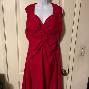 Red Bettie Page Sweetheart Neck Sleeveless Fit & Flare Dress 22W